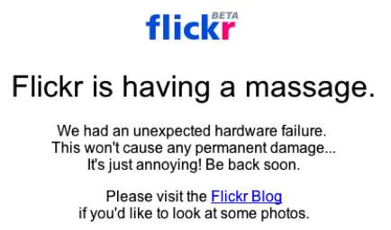 Being owned by Yahoo fails to prevent server errors.